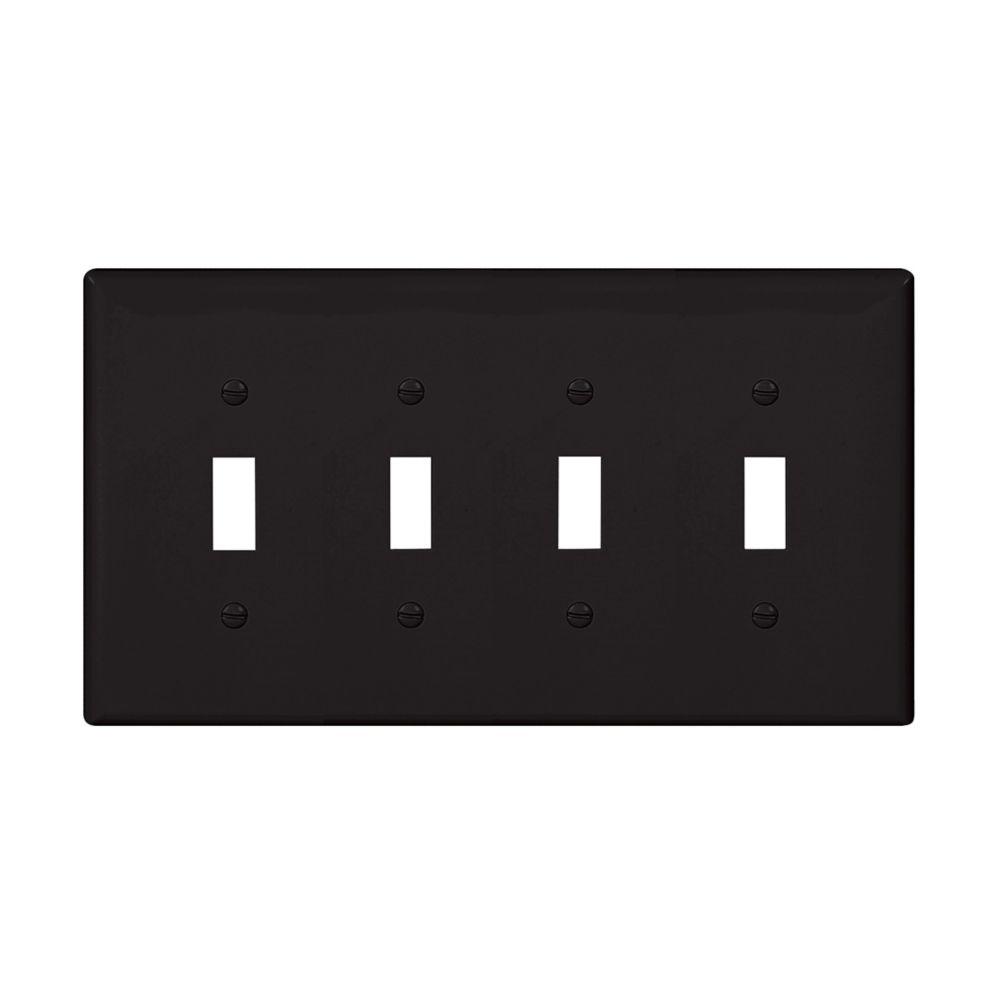Wallplate 4G Toggle Poly Mid BK