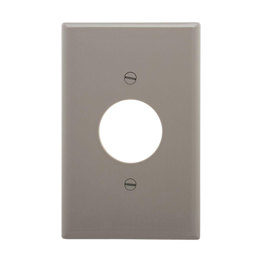 Wlplt 1G Sgl Rec W/1.4&#34; Hole Poly Mid GY