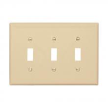 Eaton Wiring Devices PJ3V - Wallplate 3G Toggle Poly Mid IV