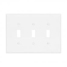 Eaton Wiring Devices PJ3W - Wallplate 3G Toggle Poly Mid WH