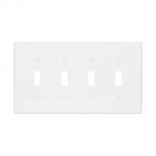 Eaton Wiring Devices PJ4W - Wallplate 4G Toggle Poly Mid WH