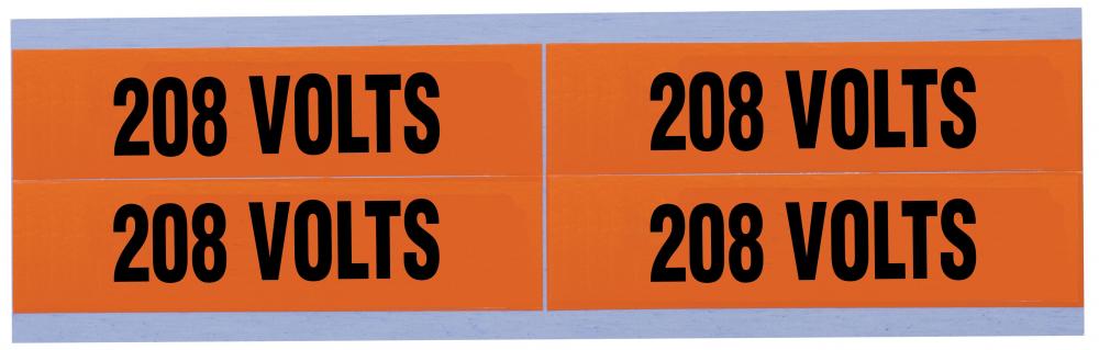 Voltage & Conduit Marker, &#34;208V&#34;, Med, 4