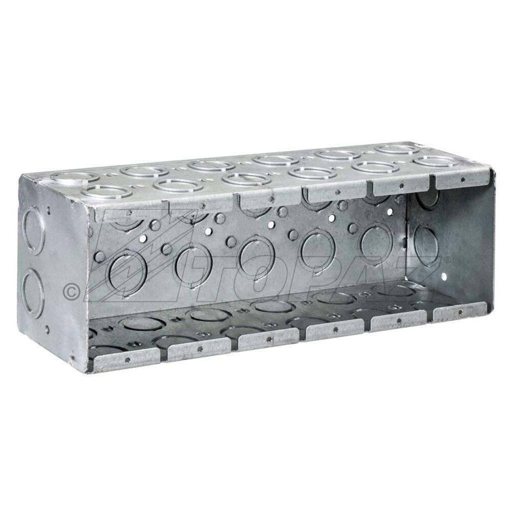 6 GANG MASONRY BOX, CONC KO 3-1/2&#34; DEEP-1PK