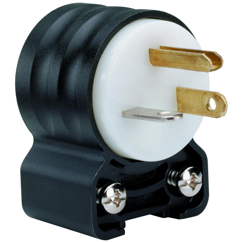 STR BLD ANGLE PLUG 3W 20A 125V