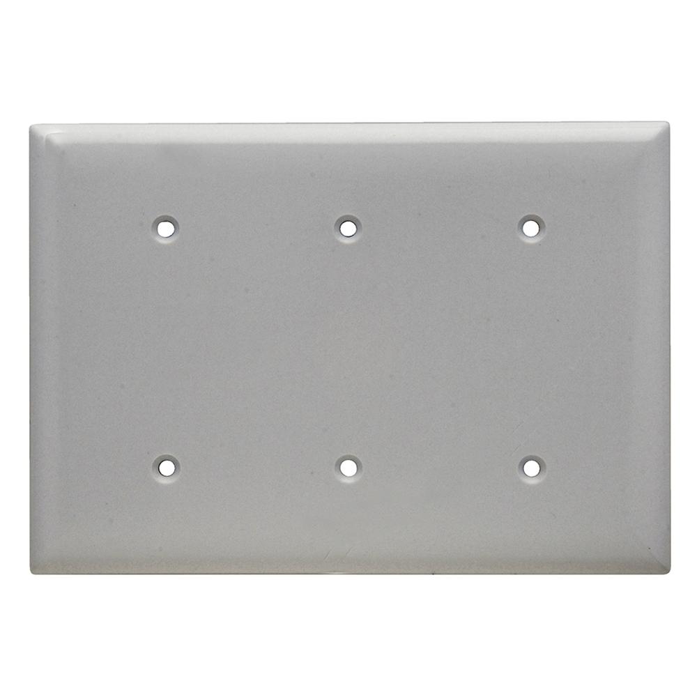 SMOOTH WALL PLATE 3G BLNK STRAP MT GY