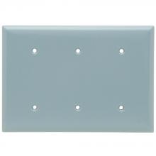 Legrand-Pass & Seymour SP33GRY - SMOOTH WALL PLATE 3G BLNK BOX MT GR