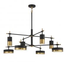 Savoy House Canada 1-1637-8-143 - Ashor 8-Light LED Chandelier in Matte Black with Warm Brass Accents