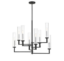 Savoy House Canada 1-2139-8-67 - Folsom 8-Light Adjustable Chandelier in Matte Black with Polished Chrome Accents