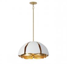 Savoy House Canada 7-1399-5-14 - Brewster 5-Light Pendant in Cavalier Gold with Royal White