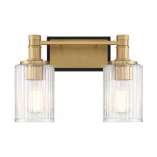 Savoy House Canada 8-1102-2-143 - Concord 2-Light Bathroom Vanity Light in Matte Black with Warm Brass
