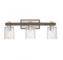 Savoy House Canada 8-1255-3-165 - Halifax 3-Light Bathroom Vanity Light in Satin Nickel with Gray Wood