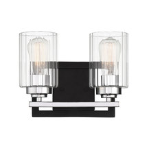 Savoy House Canada 8-2154-2-67 - Redmond 2-Light Bathroom Vanity Light in Matte Black with Polished Chrome Accents