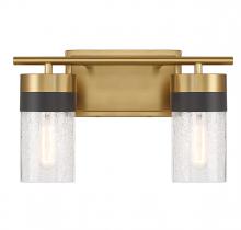Savoy House Canada 8-3600-2-322 - Brickell 2-Light Bathroom Vanity Light in Warm Brass and Black