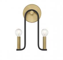 Savoy House Canada 9-5531-2-143 - Archway 2-Light Wall Sconce in Matte Black with Warm Brass Accents