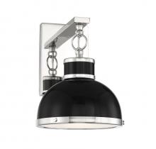 Savoy House Canada 9-8884-1-173 - Corning 1-Light Wall Sconce in Matte Black with Polished Nickel Accents