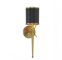 Savoy House Canada 9-9944-1-143 - Quincy 1-Light Wall Sconce in Matte Black with Warm Brass Accents