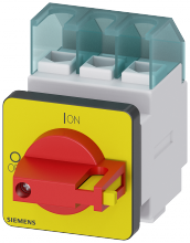 Siemens 3LD2122-0TK13 - DISC SW 25A KNOB 4HOLE R/Y 3P