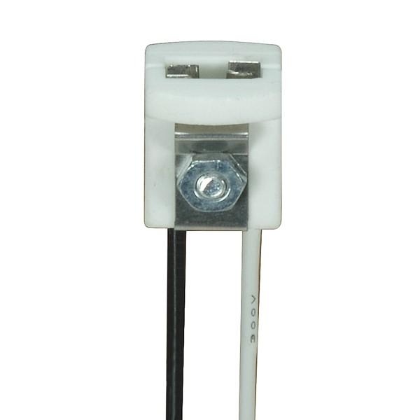 G4 Wedge Type Porcelain Halogen Socket; Bi-Pin Low Voltage; 8&#34; Leads; 5/8&#34; Height; 5/8&#34;
