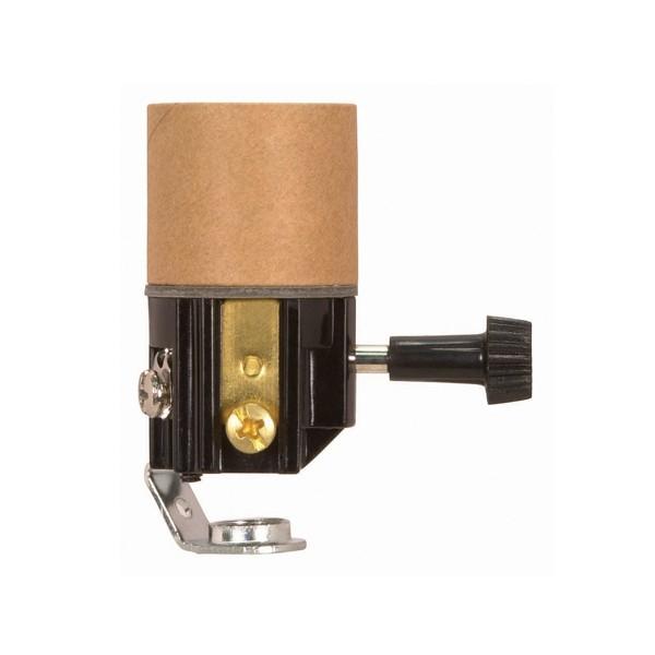 Turn Knob Socket With Paper Liner; 2&#34; Height; 3-Way Turn Knob; Screw Terminals; 1/8 IP; Inside