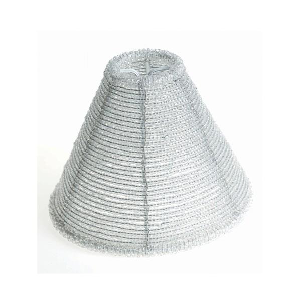 Clip On Shade; Beaded; White; Cone Shape