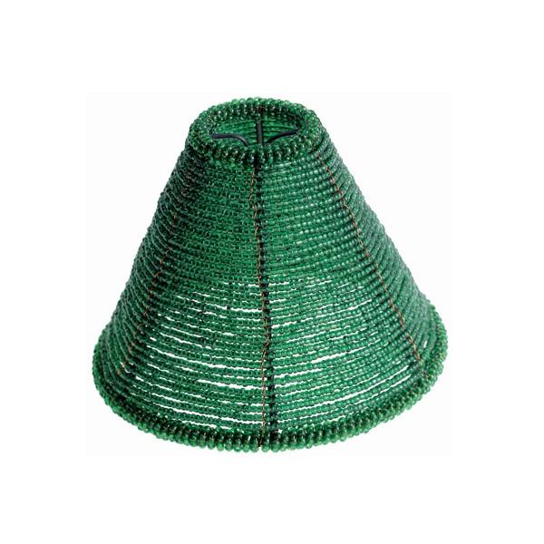 Clip On Shade; Beaded; Green; Cone Shape