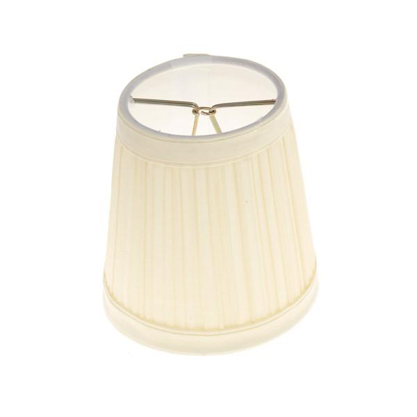Clip On Shade; Beige Pleated Round; 3&#34; Top; 4&#34; Bottom; 4&#34; Side