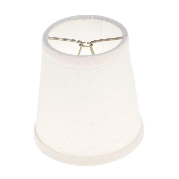 Clip On Shade; White Linen Round; 3&#34; Top; 4&#34; Bottom; 4&#34; Side