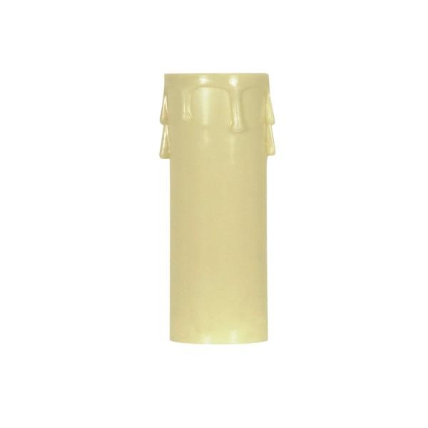 Plastic Drip Candle Cover; Ivory Plastic Drip; 1-13/16&#34; Inside Diameter; 1-1/4&#34; Outside