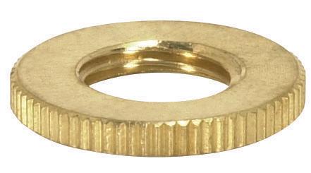 Brass Round Knurled Locknut; 1/8 IP; 3/4&#34; Diameter; 3/32&#34; Thick; Unfinished