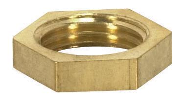 Brass Hexagon Locknut; 1/8 IP; 1/2&#34; Hexagon; 1/8&#34; Thick; Unfinished