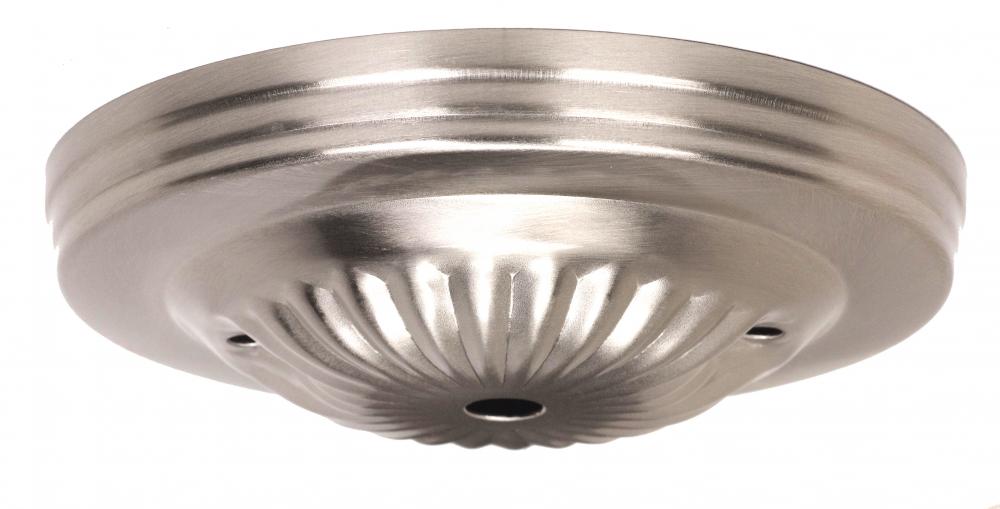 Ribbed Canopy; Canopy Only; Brushed Nickel Finish; 5&#34; Diameter; 7/16&#34; Center Hole; 2 -8/32