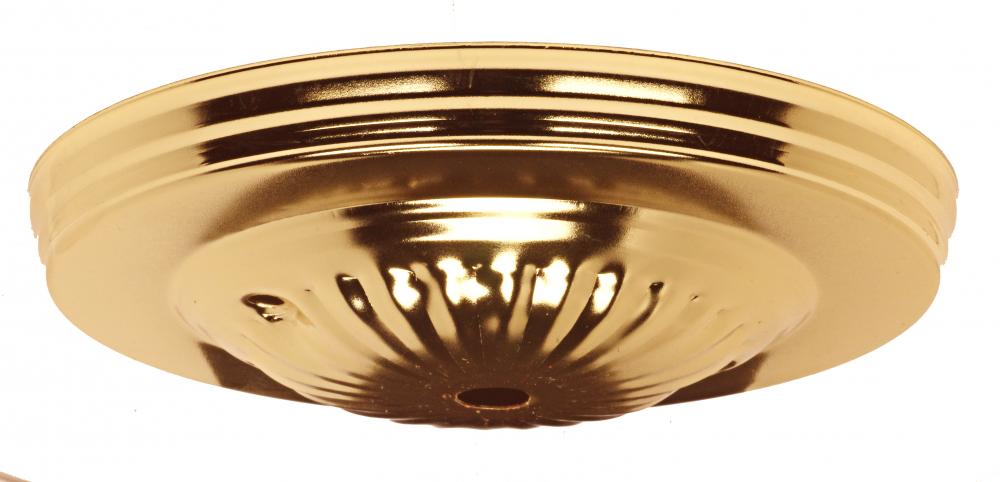 Ribbed Canopy Kit And Matching Hardware; Brass Finish; 5&#34; Diameter; 7/16&#34; Center Hole;