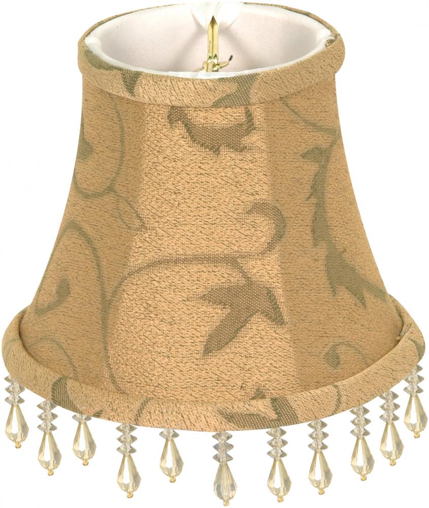 Clip On Shade; Khaki Beaded Floral