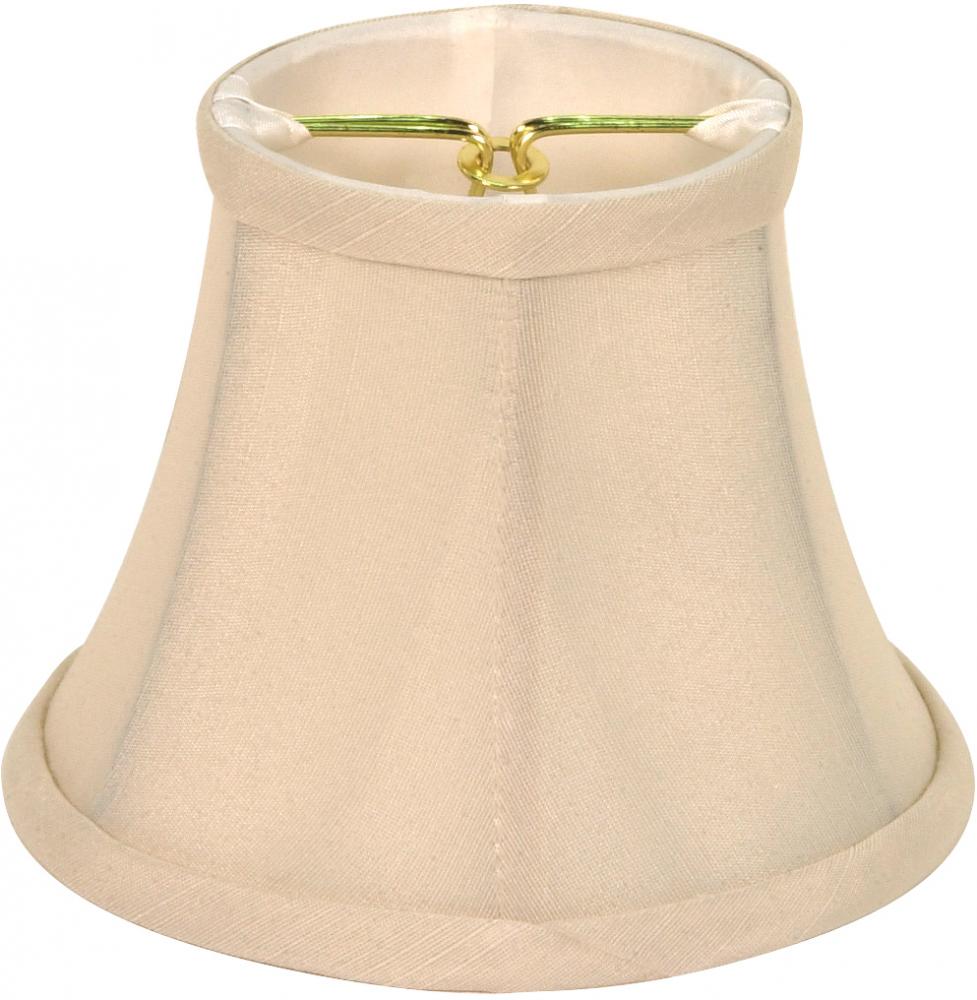 Clip On Shade; Ivory Shantung; 3&#34; Top; 5&#34; Bottom; 4-1/4&#34; Side