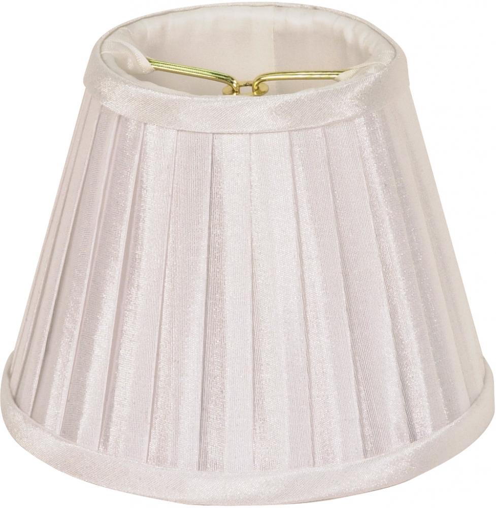 Clip On Shade; White Folded Pleat; 3&#34; Top; 5&#34; Bottom; 4&#34; Side