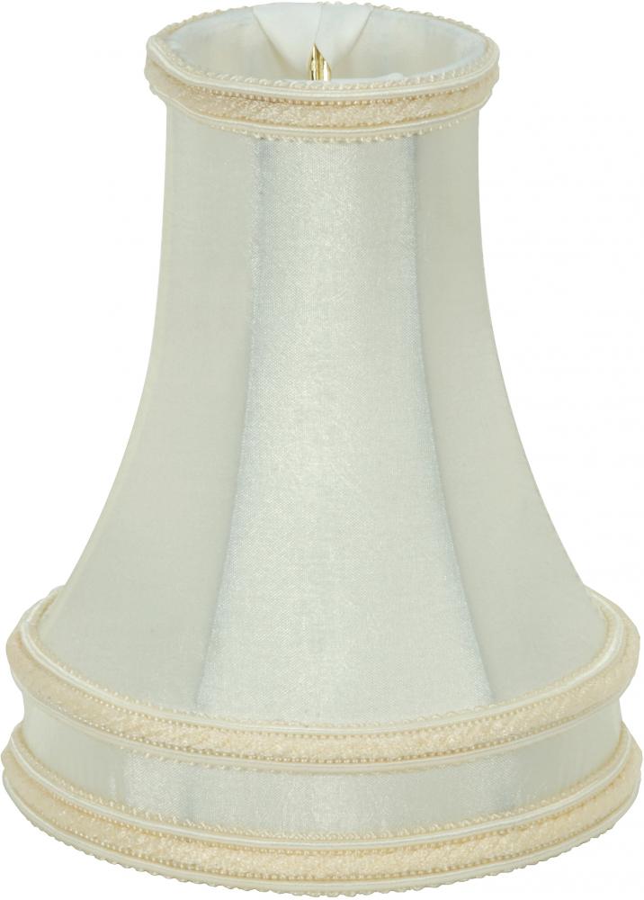 Clip On Shade; Cream Leather Look; 2-1/8&#34; Top; 4&#34; Bottom; 5-1/8&#34; Side