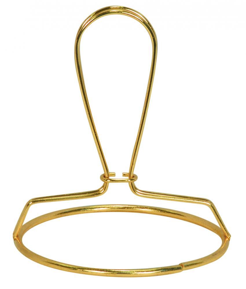 Bulb Clip; 1/4-27; 3&#34; Diameter Ring With Bulb Clip; Brass Plated Finish
