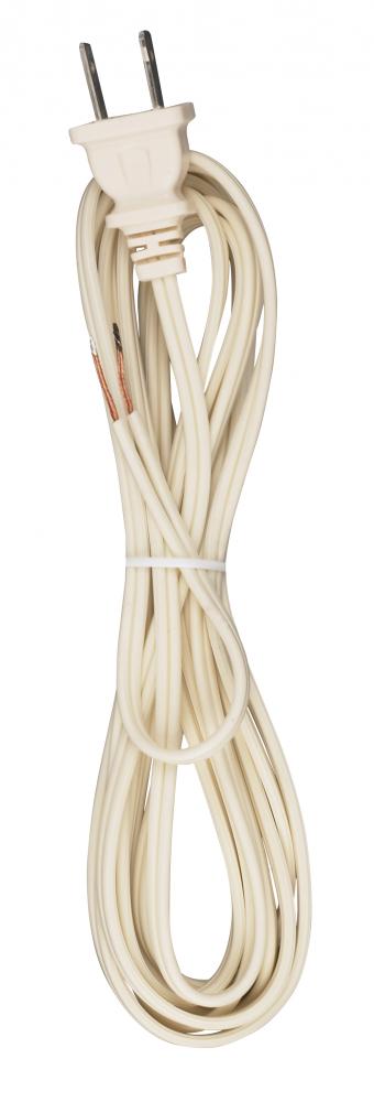 10 Foot 18/2 SPT-1 105C Cord Set; Ivory Finish; 48&#34; Hank; 150 Carton; Molded Polarized Plug;