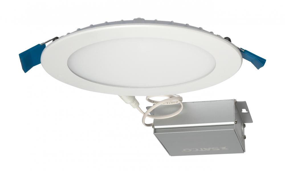 12 watt LED Direct Wire Downlight; Edge-lit; 6 inch; 3000K; 120 volt; Dimmable; Round; Remote Driver