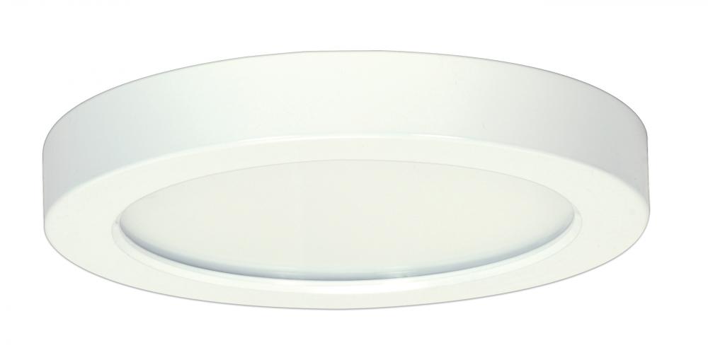 13.5 watt; 7&#34; Flush Mount LED Fixture; 3000K; Round Shape; White Finish; 120 volts; Plastic