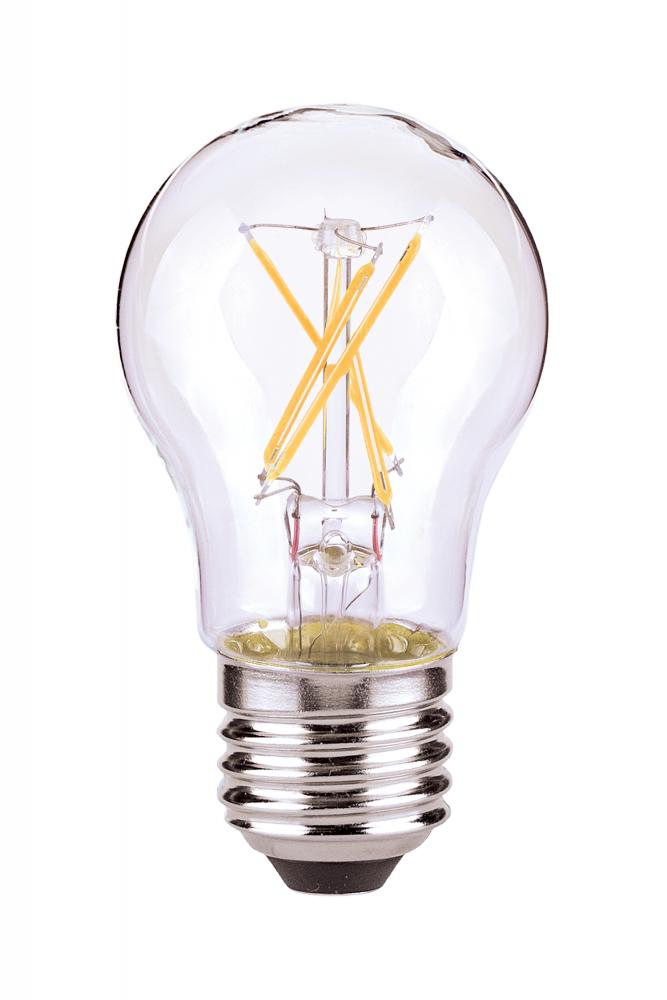 5.5 Watt; A15 LED; Clear; 2700K; Candelabra base; 120 Volt; 2-Card