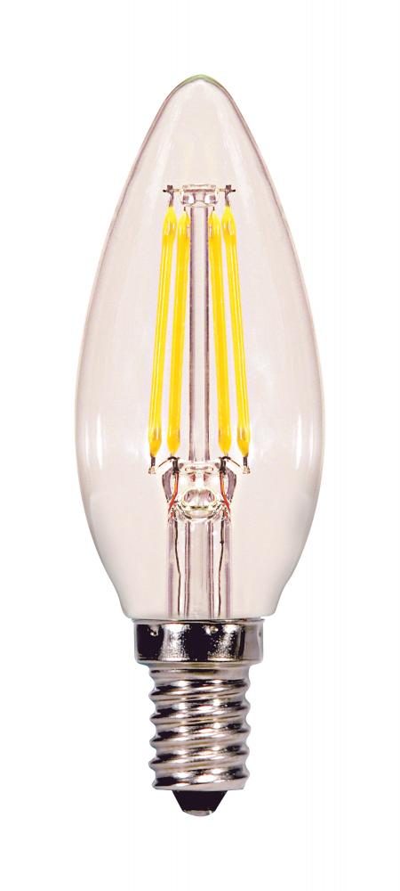 4.5 Watt B11 LED; Clear; Candelabra base; 3000K; 120 Volt; 3-Pack