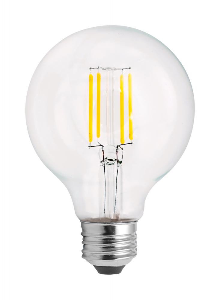 4.5 Watt G25 LED; Clear; Medium base; 2700K; 120 Volt; 2-Pack