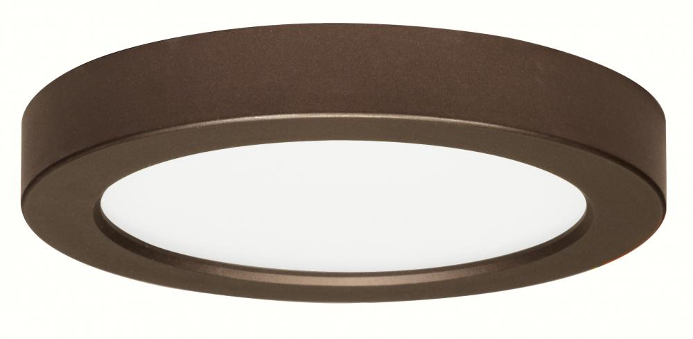 13.5 watt; 7&#34; Flush Mount LED Fixture; 2700K; Round Shape; Bronze Finish; 120 volts