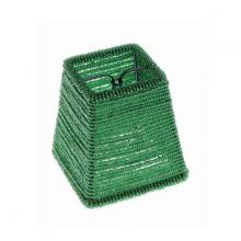 Satco Products Inc. 90/1338 - Clip On 3 Inch Shade; Beaded; Green; Square Shape