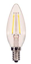 Satco Products Inc. S21700 - 2.5 Watt B11 LED; Clear; Candelabra base; 2700K; 180 Lumens; 120 Volt; 2-Card