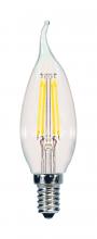 Satco Products Inc. S21723 - 5.5 Watt CA10 LED; Clear; Candelabra base; 2700K; 120 Volt; 2-Card