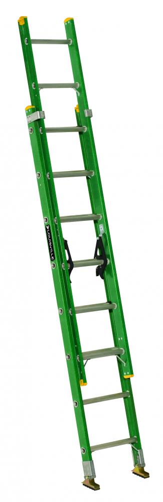 16&#39; Fiberglass Extension Ladder, Type II, 225 lb Load Capacity