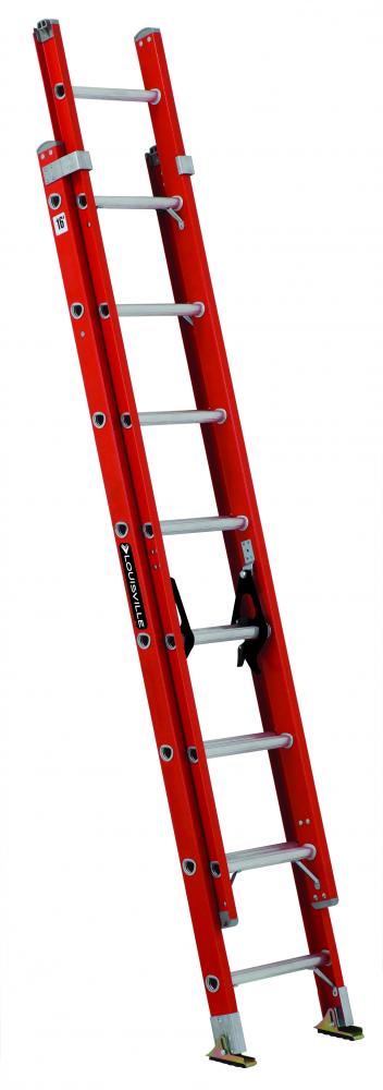 16&#39; Fiberglass Extension Ladder, Type IA, 300 lb Load Capacity