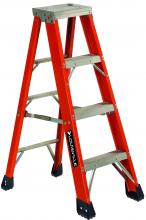 Louisville Ladder Corp FS1304HD - 4' Fiberglass Step Ladder, w/ Metal Top, Type IAA, 375 lb Load Capacity